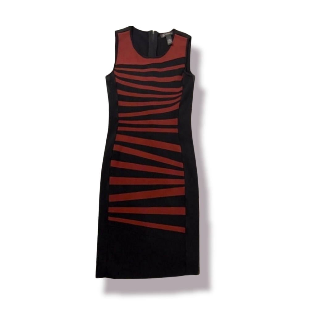 INC BODYCON Geometric Black, Maroon, Cranberry Mini Dress, SP